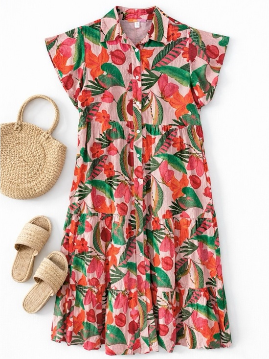 Briton Court Dresses & Skirts - Briton Court Frenchi Maxi Dress Floral Viscose Coral Green Size Medium NWT